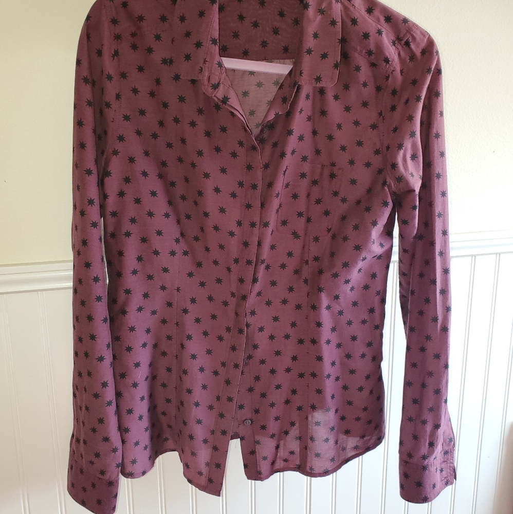 HALOGEN Silk & Cotton Button Up